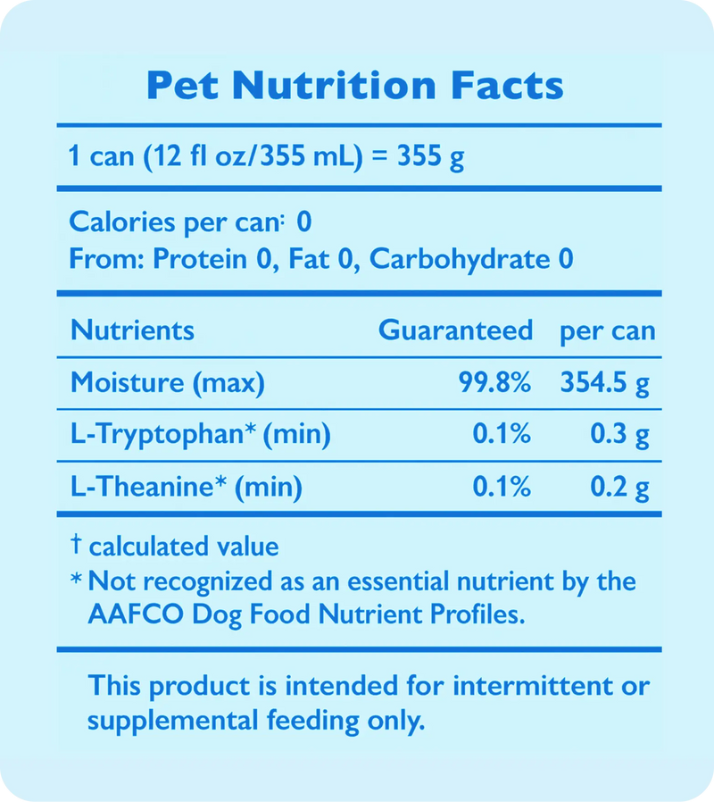 Nutrition Facts for CALMING